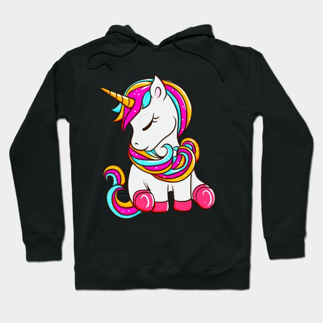 Cute Magical Unicorn Girly Sparkle Hoodie by E